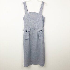 NWT Diarte Cotton Blend Midi Dress Size 38 or S Pockets Sleeveless Straps Casual
